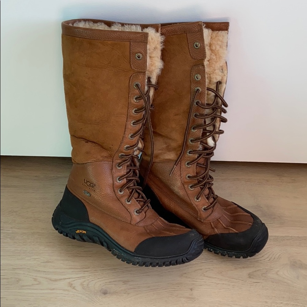 UGG ADIRONDACK II TALL CHESTNUT BOOTS - 8